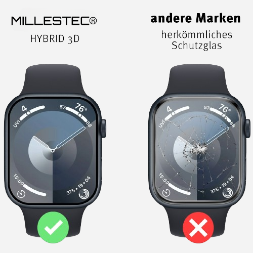 MillesTECband Apple Watch Schutzfolie HYBRID 3D