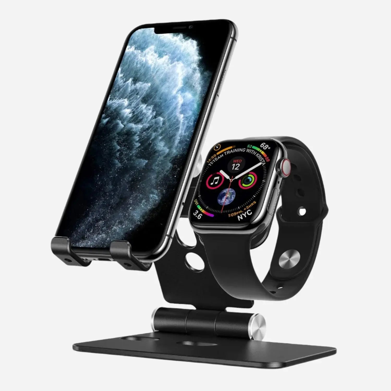 MillesTECband Aluminum Ständer für iPhone und Apple Watch - Schwarz - MillesTEC