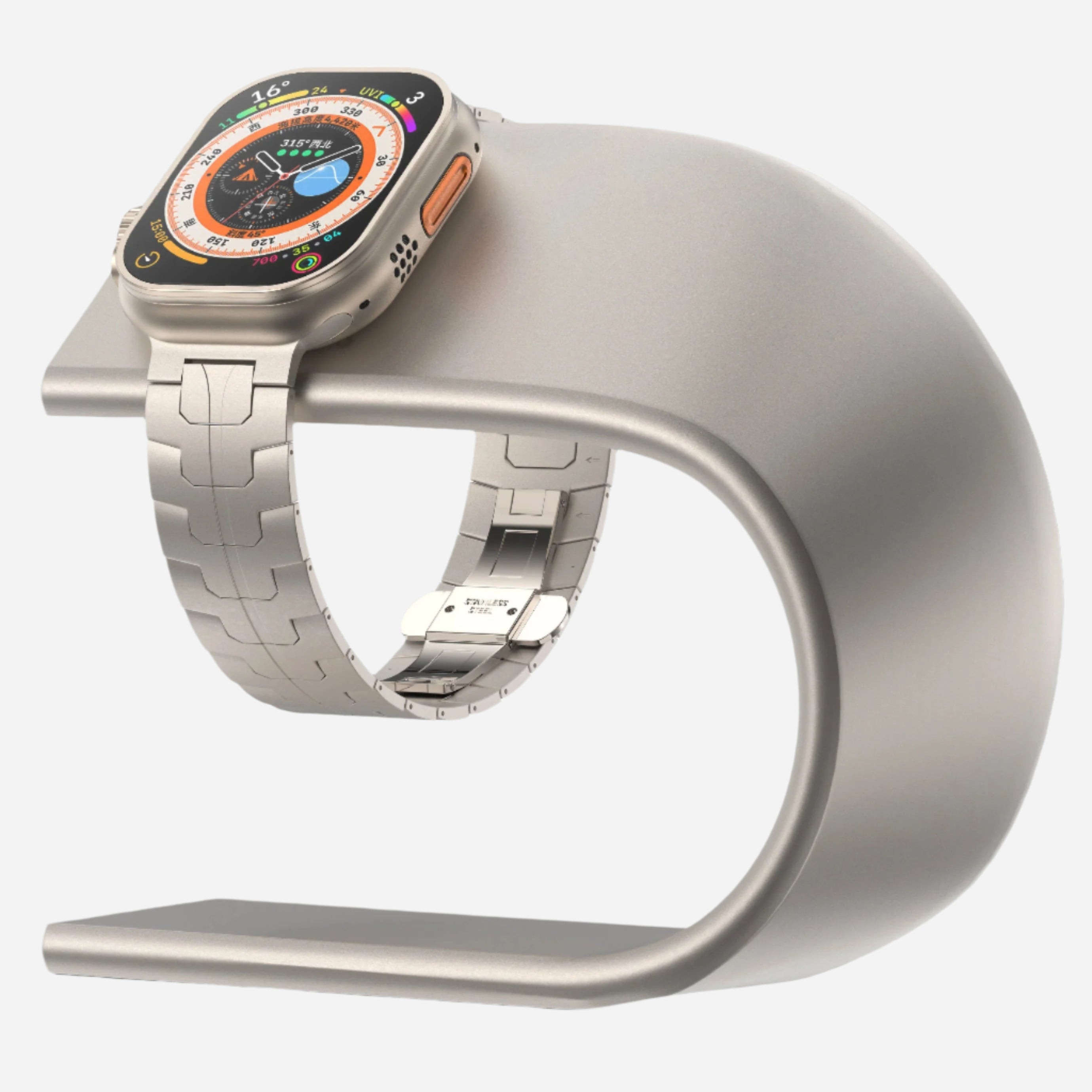 MillesTECband Aluminium Apple Watch Ultra Ständer - Titanfarben