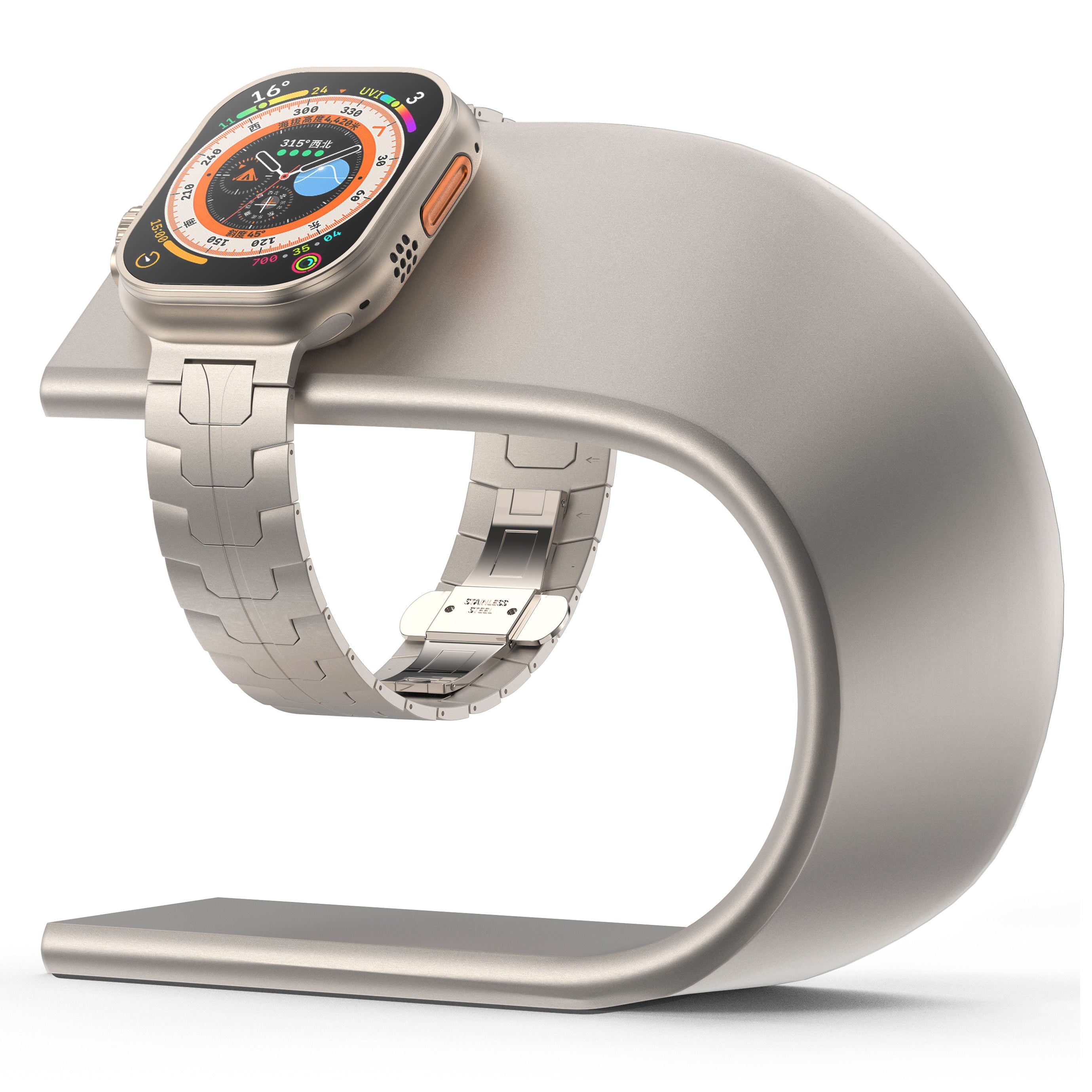 MillesTECband Aluminium Apple Watch Ultra Ständer - Titanfarben