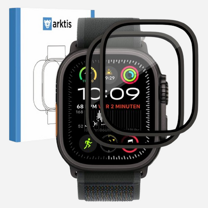 MilesTEC ADVENTURE Displayschutz Glas für Apple Watch Ultra 49 mm - 2er Set