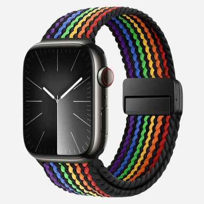 MillesTECband Geflochtenes Apple Watch Armband "Casual" Rainbow Edition