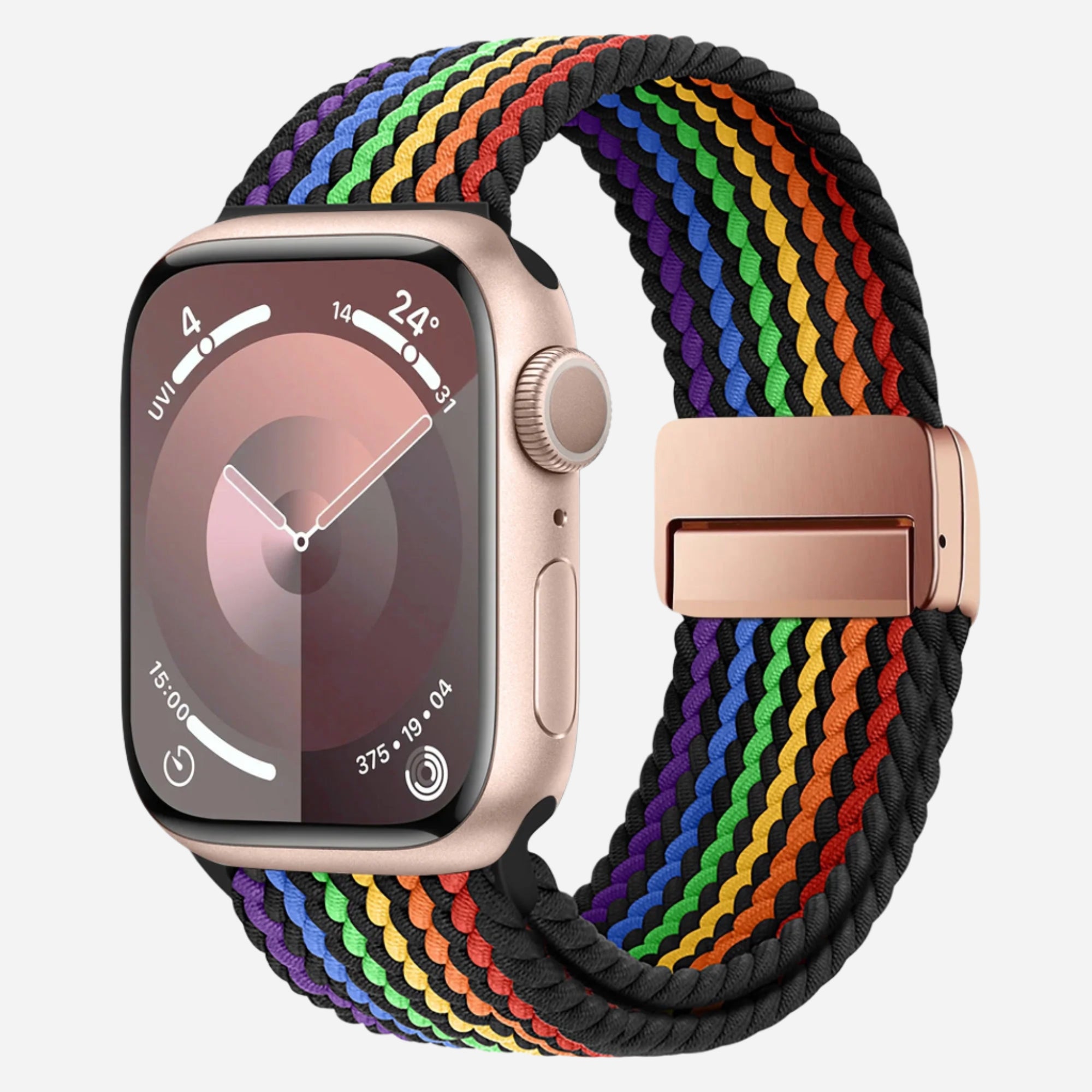 MillesTECband Geflochtenes Apple Watch Armband "Casual" Rainbow Edition