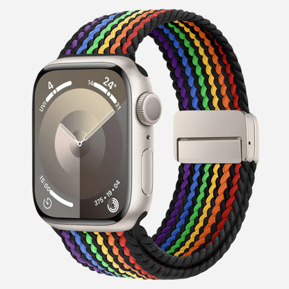 MillesTECband Geflochtenes Apple Watch Armband "Casual" Rainbow Edition