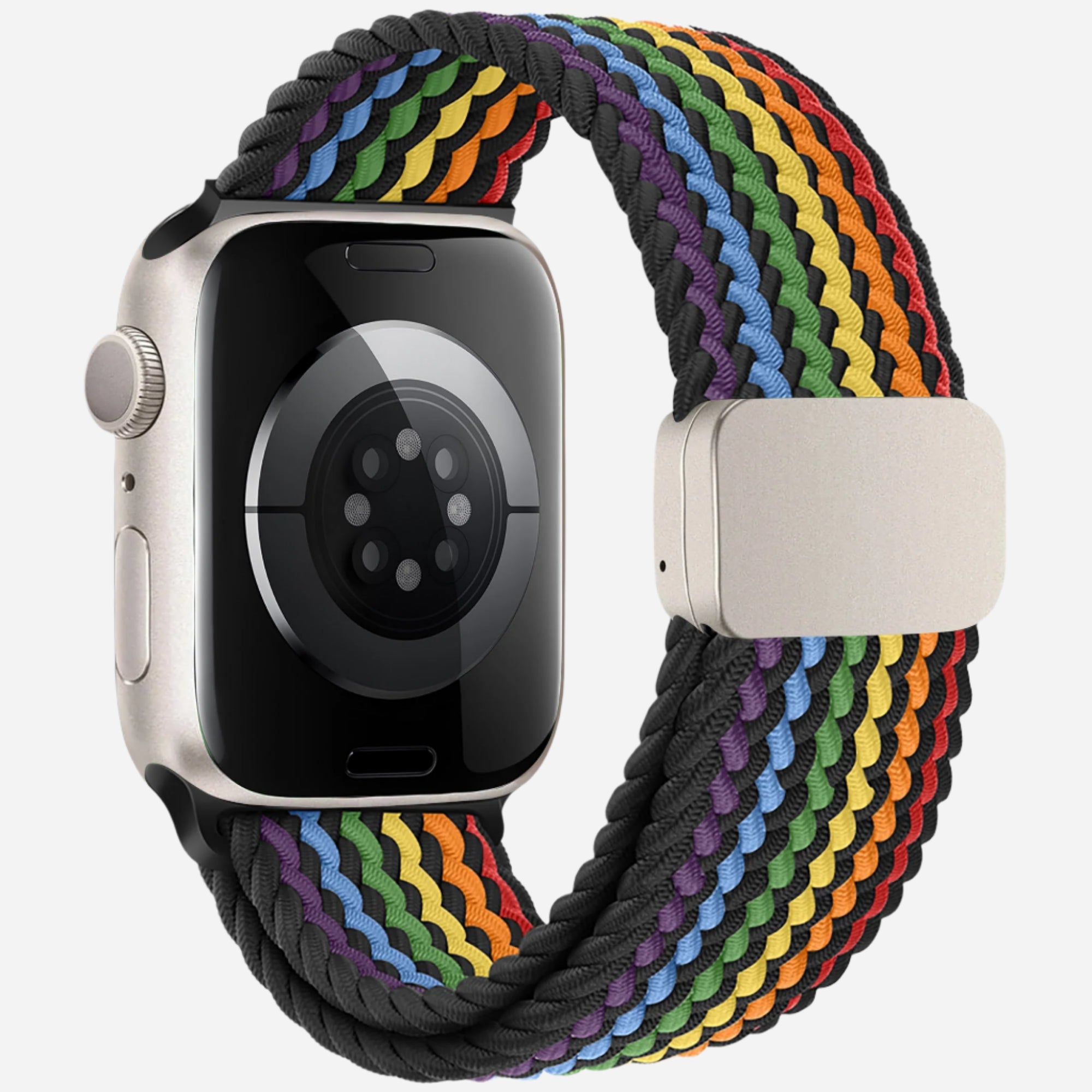 MillesTECband Geflochtenes Apple Watch Armband "Casual" Rainbow Edition