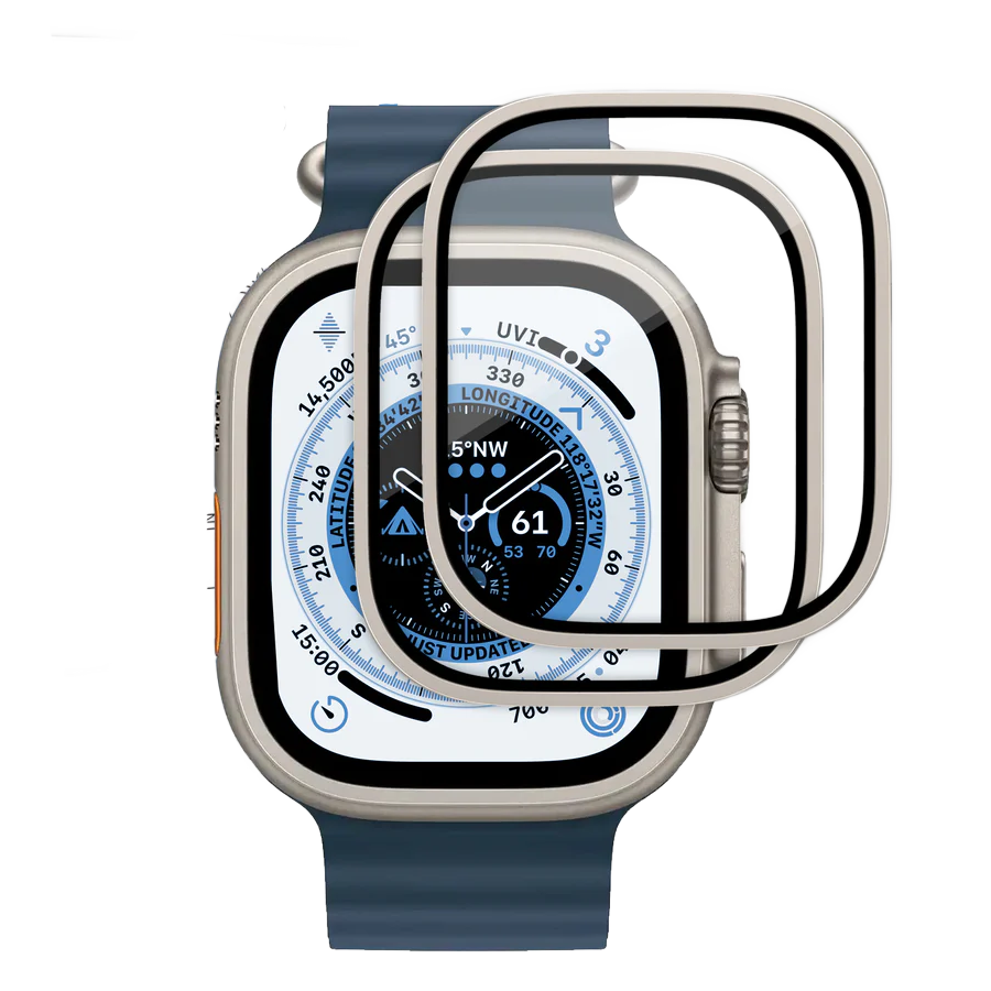 MilesTEC ADVENTURE Displayschutz Glas für Apple Watch Ultra 49 mm - 2er Set