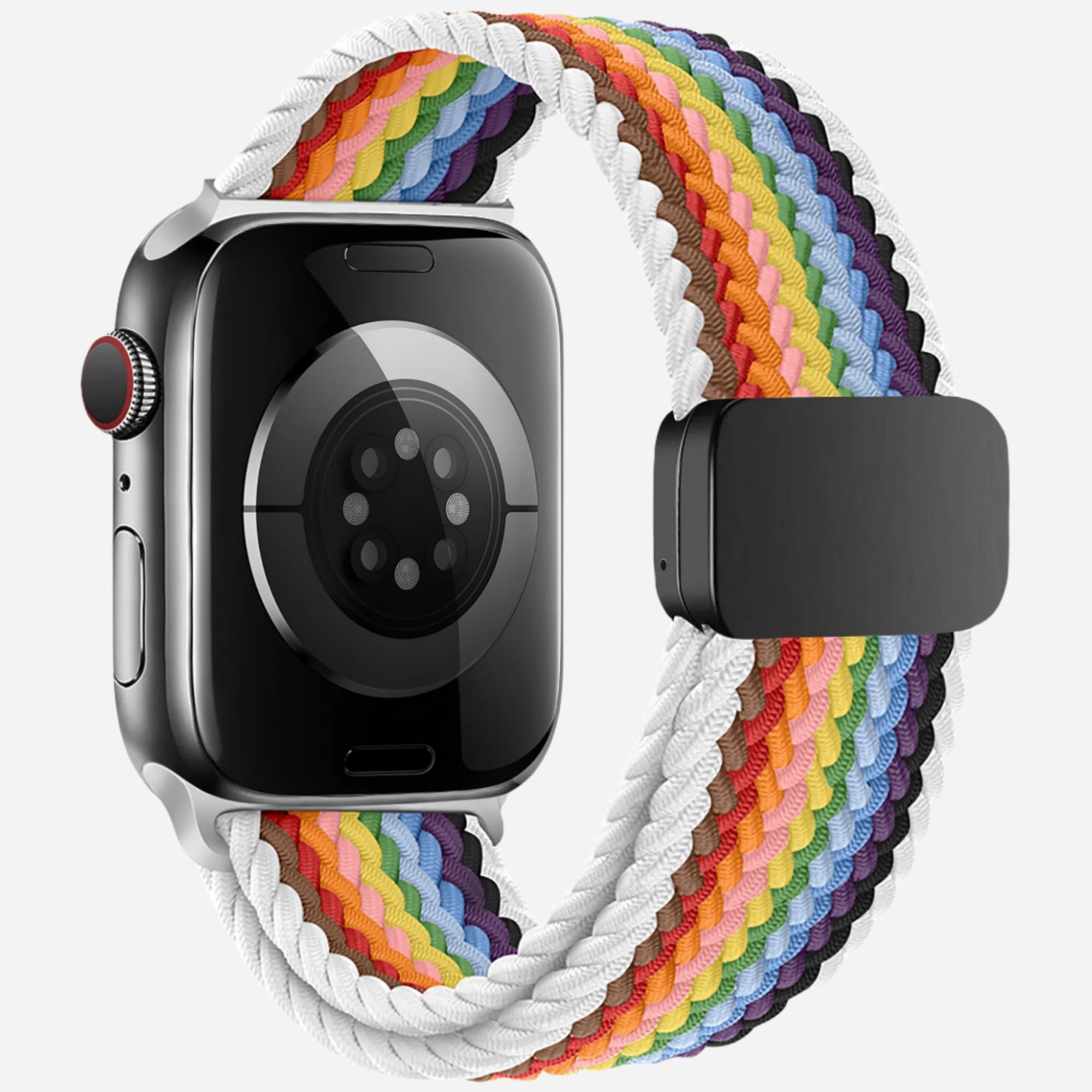 MillesTECband Geflochtenes Apple Watch Armband "Casual" Rainbow Edition