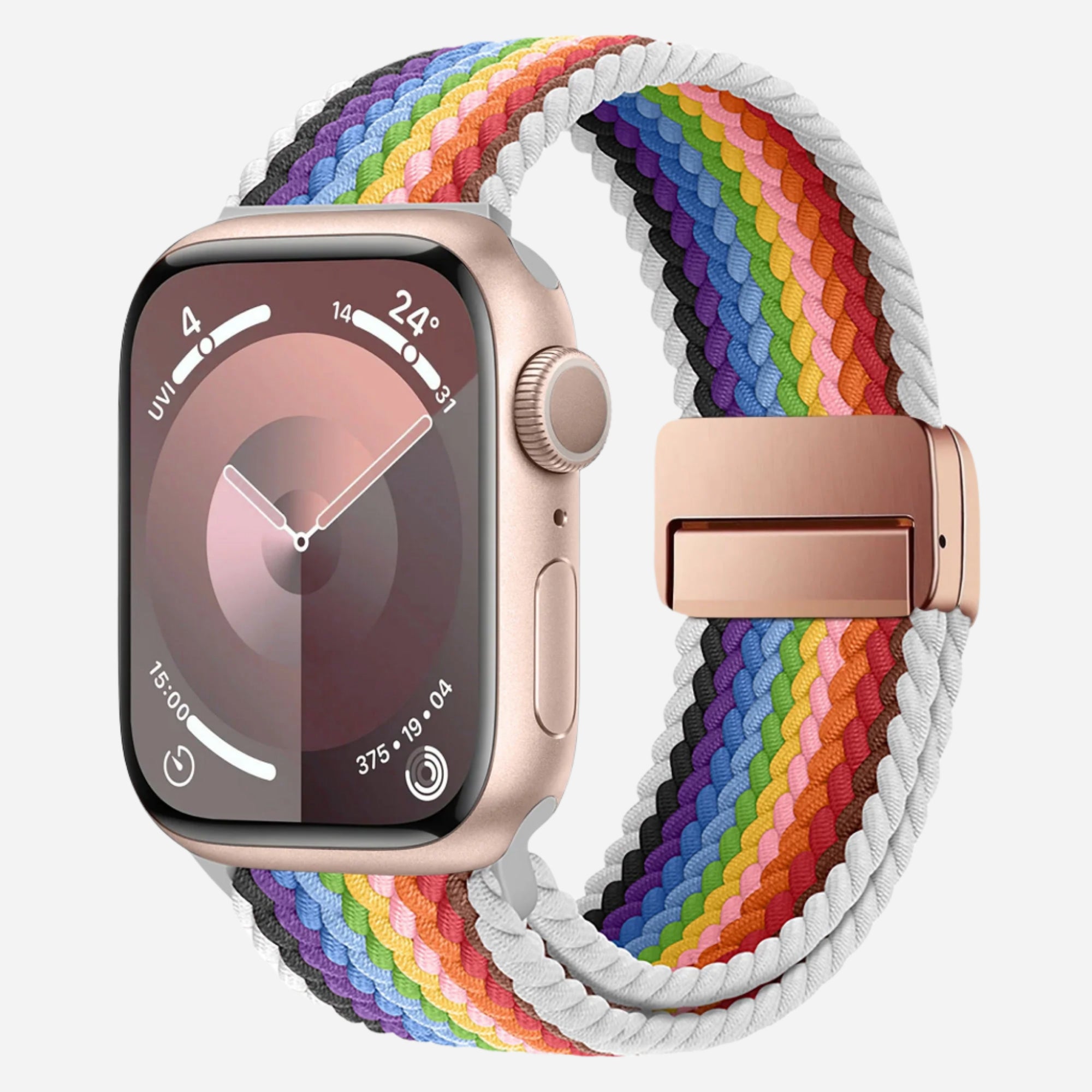 MillesTECband Geflochtenes Apple Watch Armband "Casual" Rainbow Edition