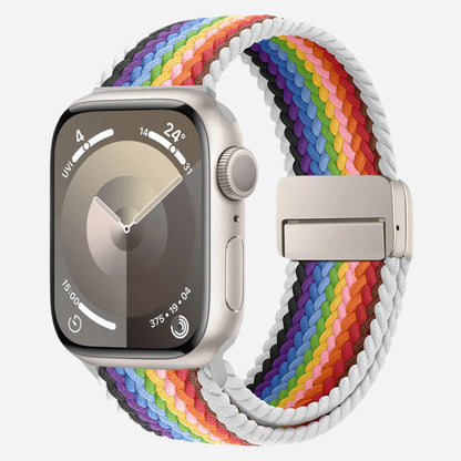 MillesTECband Geflochtenes Apple Watch Armband "Casual" Rainbow Edition