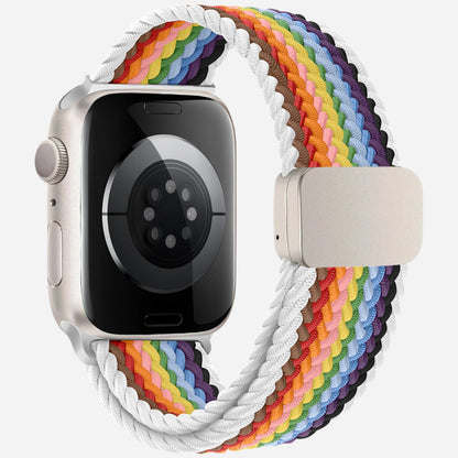 MillesTECband Geflochtenes Apple Watch Armband "Casual" Rainbow Edition