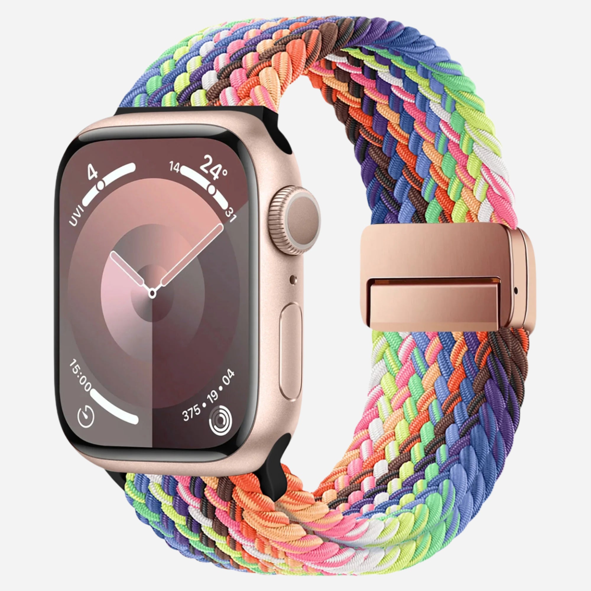 MillesTECband Geflochtenes Apple Watch Armband "Casual" Rainbow Edition