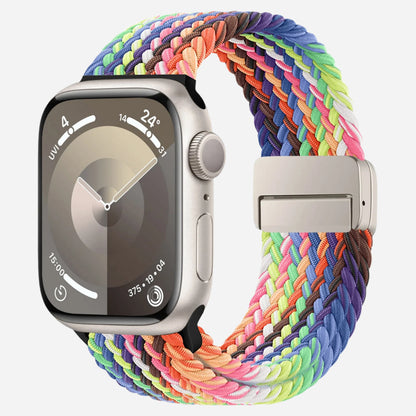 MillesTECband Geflochtenes Apple Watch Armband "Casual" Rainbow Edition