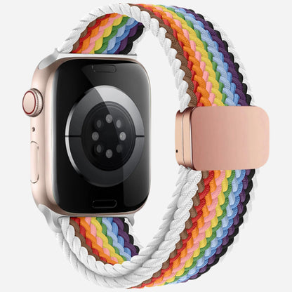 MillesTECband Geflochtenes Apple Watch Armband "Casual" Rainbow Edition